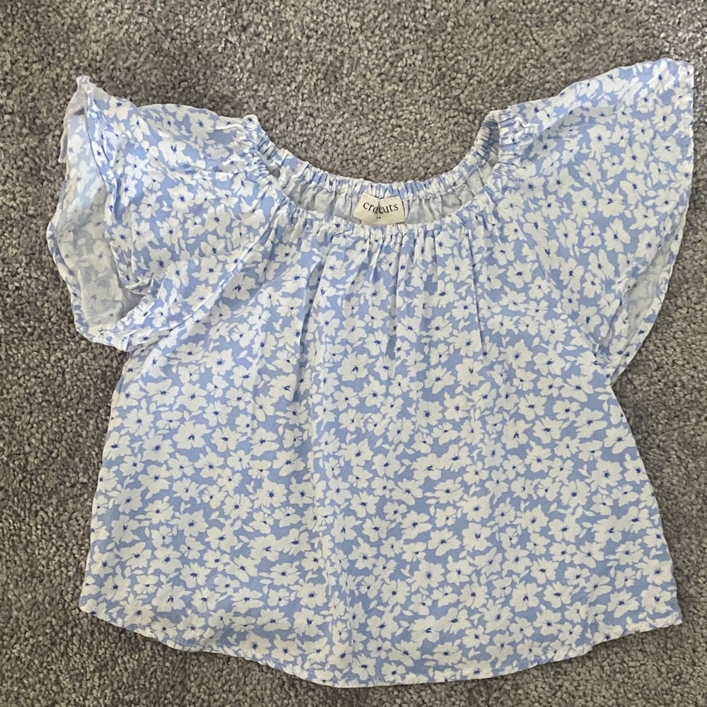 Crewcuts Blue and White Floral Kids Top